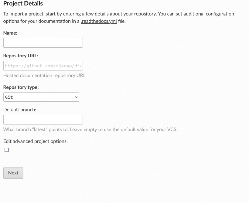 Image of the Import Manual page