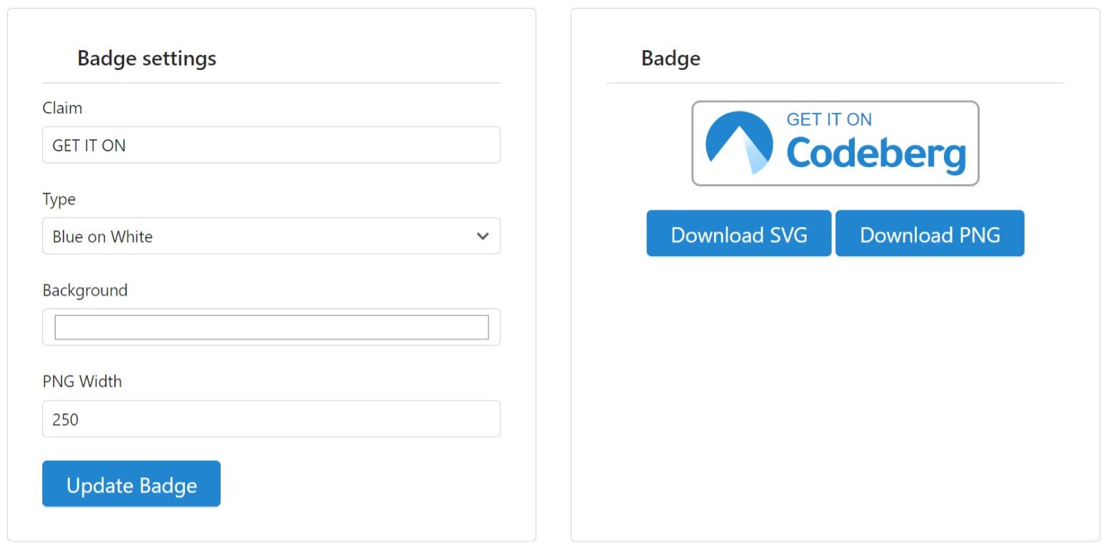 Settings in Codeberg's badge generator