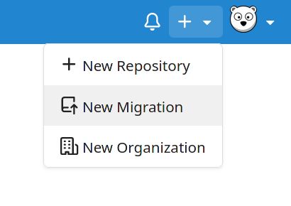 Dropdown showing the new migration item